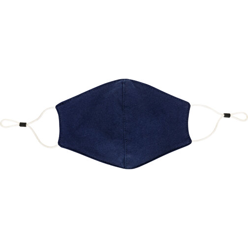 Wiederverwendbare 2-lagige Baumwoll-Gesichtsmaske, Navy Blau , navy blau, Baumwolle, 35,50cm x 0,10cm (Länge x Höhe), Bild 1