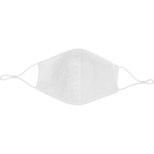 Wiederverwendbare 2-lagige Baumwoll-Gesichtsmaske, Weiß , weiß, Baumwolle, 35,50cm x 0,10cm (Länge x Höhe), Bild 1