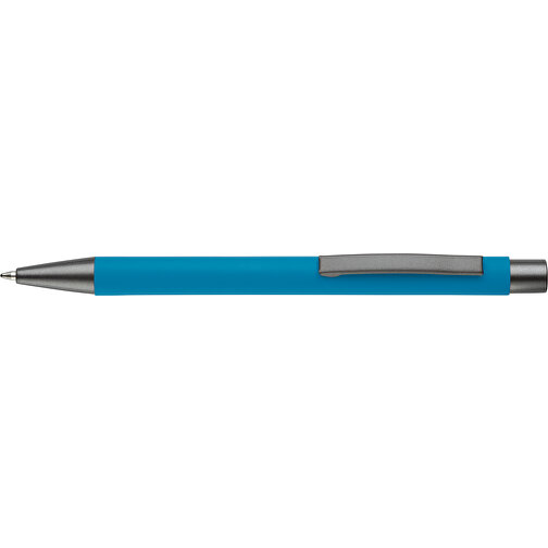 Metallkugelschreiber New York Soft-Touch , hellblau, Aluminium & Metall, 13,60cm (Länge), Bild 3