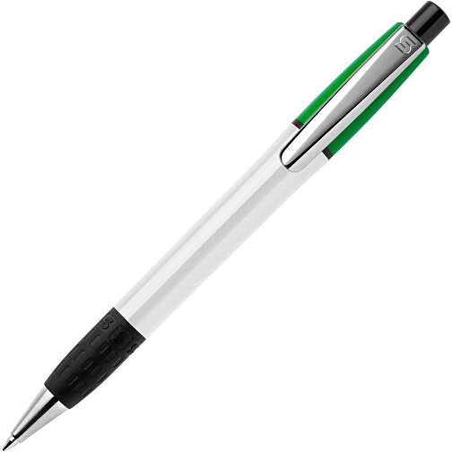 Kugelschreiber Semyr Grip Colour Hardcolour , weiß / grün, ABS & Metall, 13,70cm (Länge), Bild 2