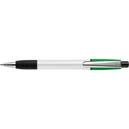 Kugelschreiber Semyr Grip Colour Hardcolour , weiß / grün, ABS & Metall, 13,70cm (Länge), Bild 3