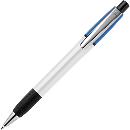 Kugelschreiber Semyr Grip Colour Hardcolour , weiss / hellblau, ABS & Metall, 13,70cm (Länge), Bild 2