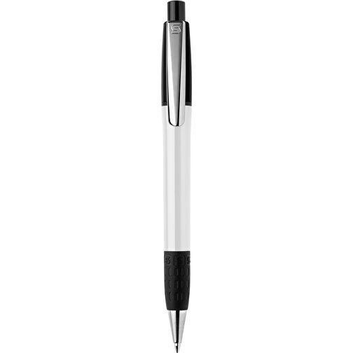 Kugelschreiber Semyr Grip Colour Hardcolour , weiss / schwarz, ABS & Metall, 13,70cm (Länge), Bild 1