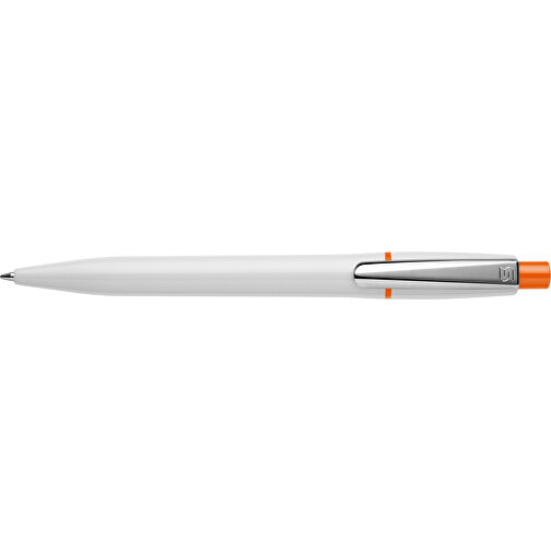 Kugelschreiber Semyr Hardcolour , weiss / orange, ABS & Metall, 13,70cm (Länge), Bild 3
