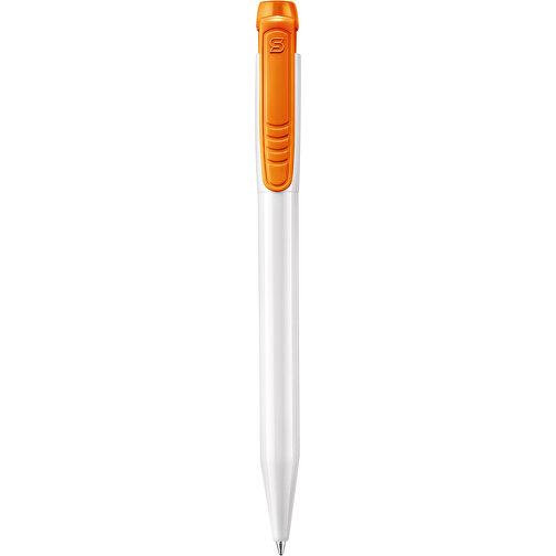 Kugelschreiber Pier Hardcolour , weiß / orange, ABS, 13,60cm (Länge), Bild 1