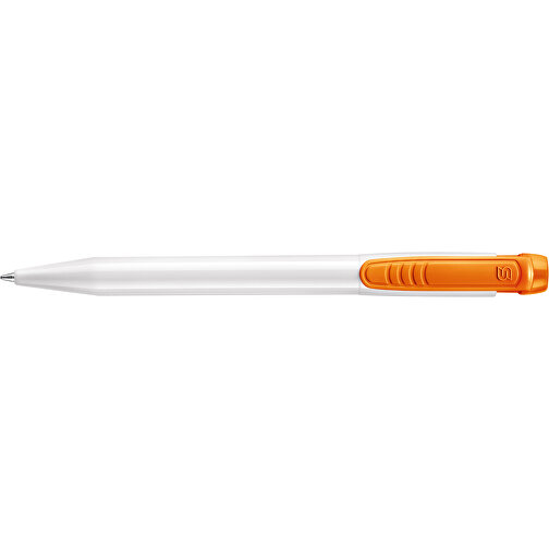 Kugelschreiber Pier Hardcolour , weiß / orange, ABS, 13,60cm (Länge), Bild 3