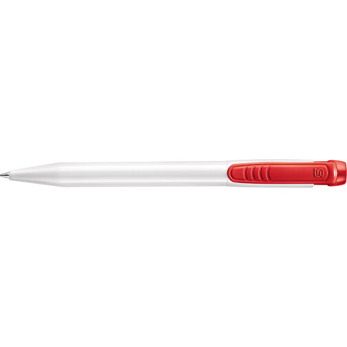 Kugelschreiber Pier Hardcolour , weiss / rot, ABS, 13,60cm (Länge), Bild 3