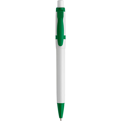 Kugelschreiber Olly Hardcolour , weiss / grün, ABS, 13,80cm (Länge), Bild 1