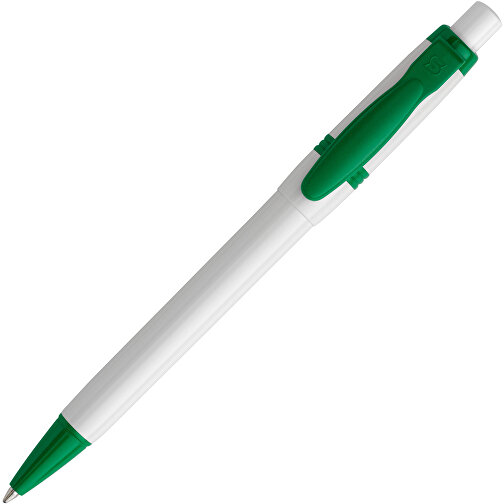 Kugelschreiber Olly Hardcolour , weiß / grün, ABS, 13,80cm (Länge), Bild 2