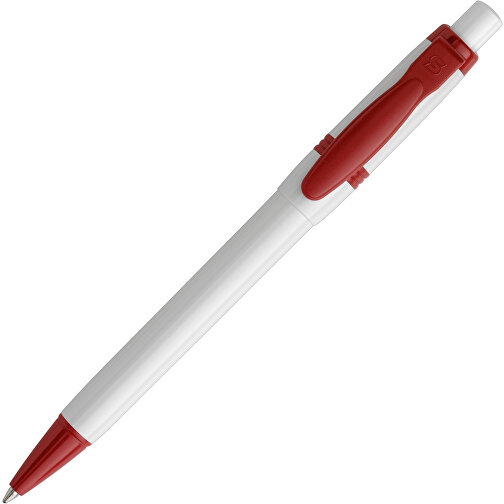 Kugelschreiber Olly Hardcolour , weiss / rot, ABS, 13,80cm (Länge), Bild 2