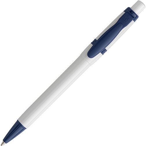 Kugelschreiber Olly Hardcolour , weiss / dunkelblau, ABS, 13,80cm (Länge), Bild 2