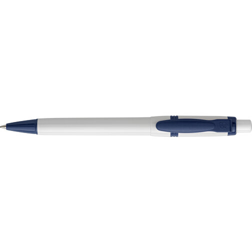 Kugelschreiber Olly Hardcolour , weiß / dunkelblau, ABS, 13,80cm (Länge), Bild 3