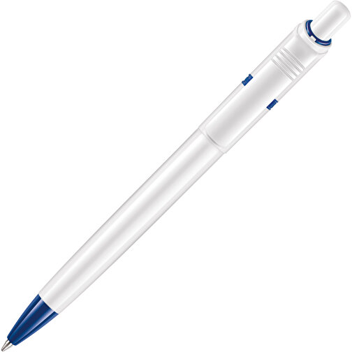 Kugelschreiber Ducal Hardcolour , weiß / dunkelblau, ABS, 13,80cm (Länge), Bild 2