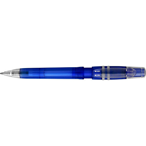 Kugelschreiber Nora Clear Transparent , transparent dunkelblau, ABS, 14,00cm (Länge), Bild 3