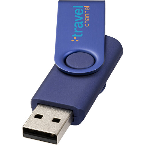 Rotate Metallic USB-Stick , blau MB , 65 GB , Kunststoff, Aluminium MB , 5,80cm x 1,90cm x 1,00cm (Länge x Höhe x Breite), Bild 2