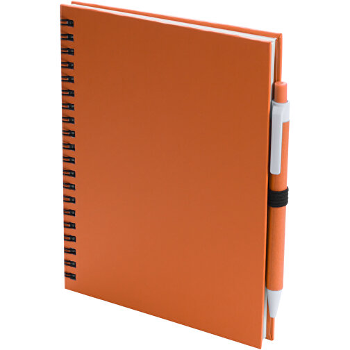 Notizbuch Koguel , orange, Reclycling Pappe, 15,00cm x 1,90cm x 18,20cm (Länge x Höhe x Breite), Bild 1