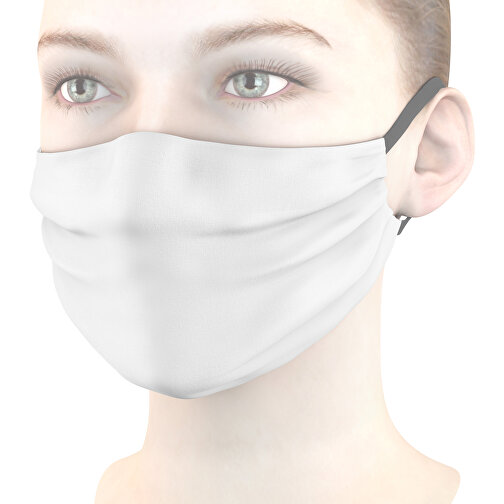 Mund-Nasen-Maske , grau, Polyester, 11,00cm x 9,00cm (Länge x Breite), Bild 1