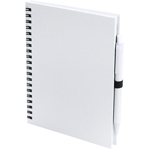 Notizbuch Koguel , weiß, Reclycling Pappe, 15,00cm x 1,90cm x 18,20cm (Länge x Höhe x Breite), Bild 1