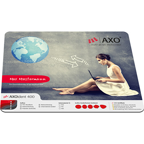 AXOPAD® AXOIdent 600 betalningsmatta, 24 x 19,5 cm rektangulär, 1,4 mm tjockt, Bild 1