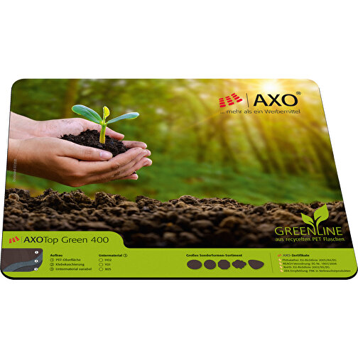 AXOPAD® musematte AXOTop Green 400, 24 x 19,5 cm rektangulær, 1 mm tykk, Bilde 1