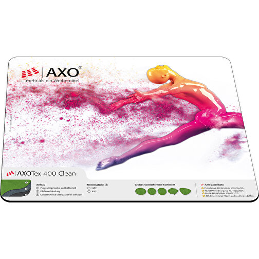 AXOPAD® Mousepad AXOTex Clean 400, 24 X 19,5 Cm Rechteckig, 1 Mm Dick , 4-C Euroskala, Antibakteriell ausgerüstetes Polyestergewebe, Latexcompound strukturiert, 24,00cm x 0,10cm x 19,50cm (Länge x Höhe x Breite), Bild 1