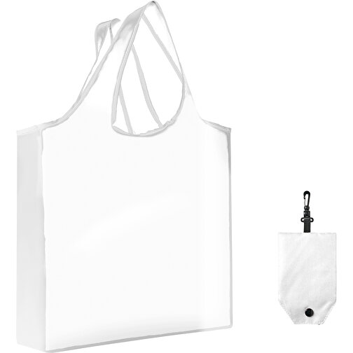 Full Color Faltbare Einkaufstasche Mit Hülle , weiß, Polyester, 12,00cm x 58,00cm x 39,00cm (Länge x Höhe x Breite), Bild 1