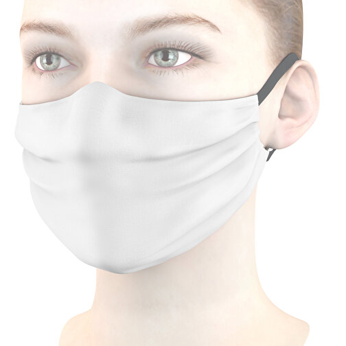 Mund-Nasen-Maske Mit Nasenbügel , hellgrau, Polyester, 11,00cm x 9,00cm (Länge x Breite), Bild 1