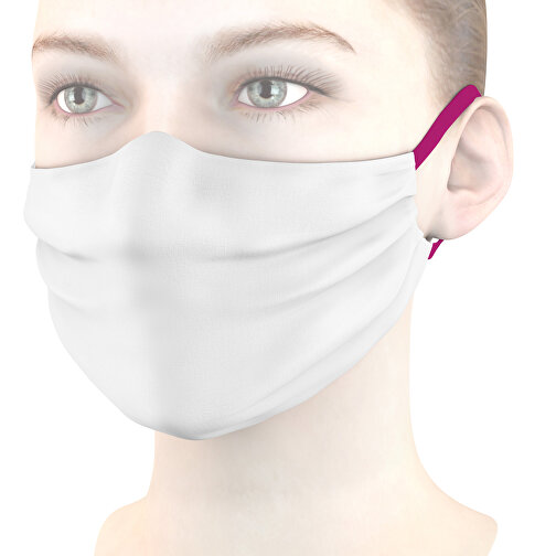 Mund-Nasen-Maske Mit Nasenbügel , fuchsia, Polyester, 11,00cm x 9,00cm (Länge x Breite), Bild 1