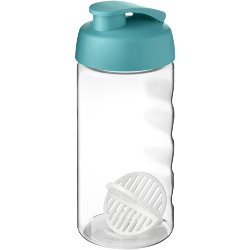 H2O Active® Bop 500 Ml Shakerflasche , aquablau / transparent, PET Kunststoff, PP Kunststoff, PP Kunststoff, 17,40cm (Höhe), Bild 1