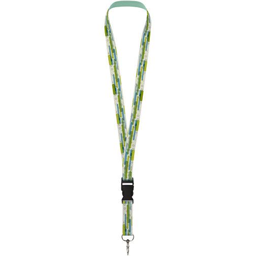 Bucks Schlüsselband Aus Recyceltem PET Kunststoff – Beidseitige Sublimation , Green Concept, weiß, Polyester, Recycled PET, 94,50cm x 2,50cm (Länge x Breite), Bild 1