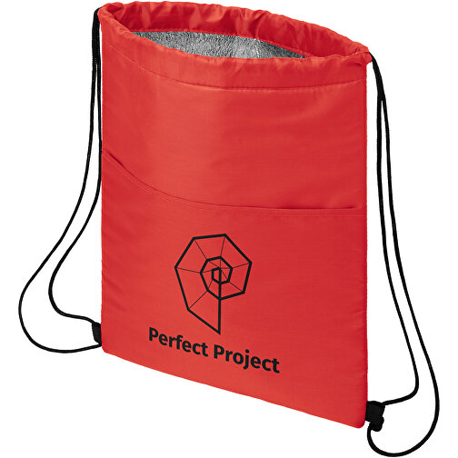 Oriole Kühltasche Mit Kordelzug 5L , rot, 210D Polyester, 32,00cm x 43,00cm (Länge x Höhe), Bild 2