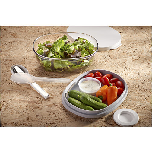 Mepal Ellipse Salatbox , weiß, PP Kunststoff, TPE Kunststoff, 22,50cm x 9,00cm x 17,00cm (Länge x Höhe x Breite), Bild 4