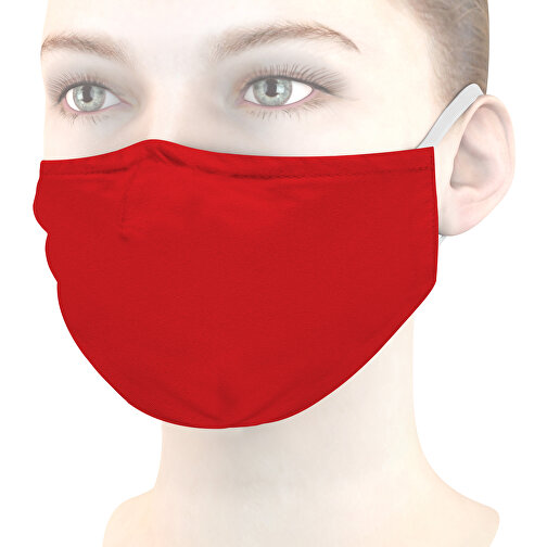 Mund-Nasen-Maske Deluxe , feuerrot, Polyester, 21,00cm x 12,00cm (Länge x Breite), Bild 1