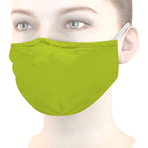 Mund-Nasen-Maske Deluxe , grüngelb, Polyester, 21,00cm x 12,00cm (Länge x Breite), Bild 1