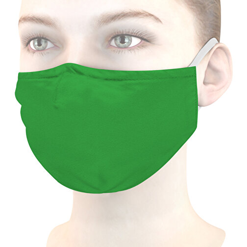 Mund-Nasen-Maske Deluxe , grün, Polyester, 21,00cm x 12,00cm (Länge x Breite), Bild 1