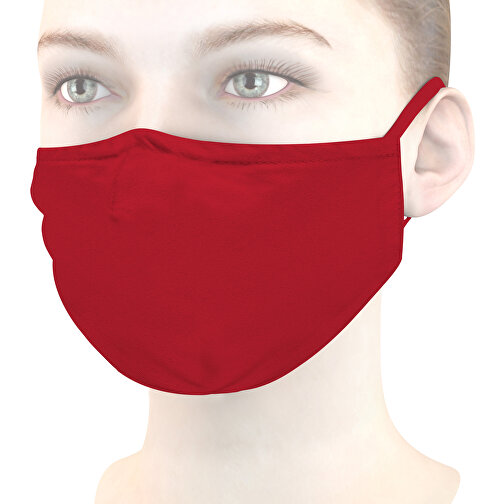 Mund-Nasen-Maske Deluxe , kirschrot, Polyester, 21,00cm x 12,00cm (Länge x Breite), Bild 1