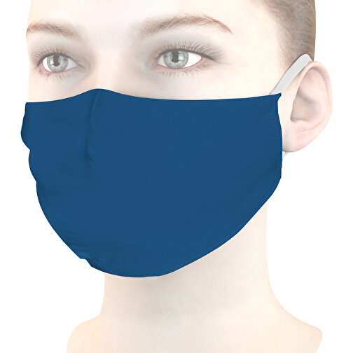 Mund-Nasen-Maske Deluxe , tintenblau, Baumwolle, 21,00cm x 12,00cm (Länge x Breite), Bild 1