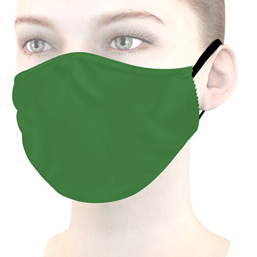 Mikrofaser-Gesichtsmaske , grün, 70% Polyester, 30% Polyamid, 18,00cm x 8,00cm (Länge x Breite), Bild 1