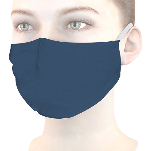 Mund-Nasen-Maske Deluxe , blautanne, Baumwolle, 21,00cm x 12,00cm (Länge x Breite), Bild 1