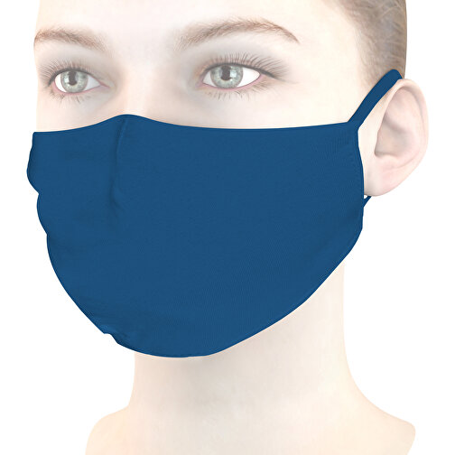 Mund-Nasen-Maske Deluxe , tintenblau, Baumwolle, 21,00cm x 12,00cm (Länge x Breite), Bild 1