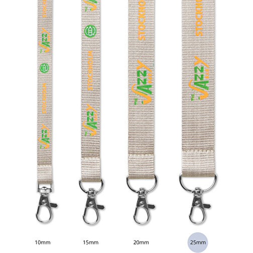 25 Mm Lanyard , hellgrau, Polyester, 90,00cm x 2,50cm (Länge x Breite), Bild 2