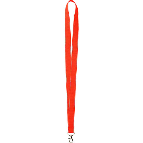 25 Mm Lanyard Mit Reflektierenden Fäden , hellrot, Polyester, 90,00cm x 2,50cm (Länge x Breite), Bild 1