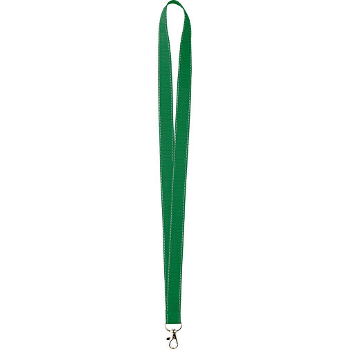 20 Mm Lanyard Mit Reflektierenden Fäden , dunkelgrün, Polyester, 90,00cm x 2,00cm (Länge x Breite), Bild 1