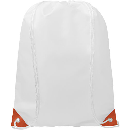 Oriole Sportbeutel Mit Farbigen Ecken 5L , weiß / orange, 210D Polyester, 33,00cm x 44,00cm (Länge x Höhe), Bild 3