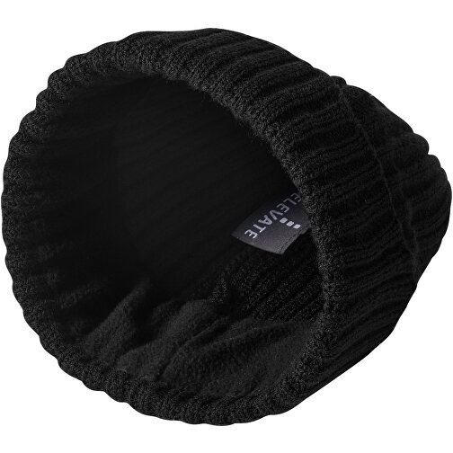 Spire Mütze , schwarz, 2x2 rib knit 100% Acryl, 23,00cm x 19,00cm (Höhe x Breite), Bild 4