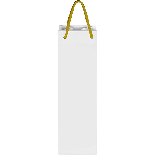 Tragetasche Classic 2, 10 X 9 X 40 Cm , gelb/weiß, White Chrom Papier, 10,00cm x 40,00cm x 9,00cm (Länge x Höhe x Breite), Bild 3