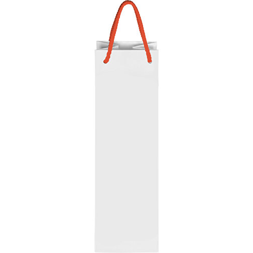 Tragetasche Classic 2, 10 X 9 X 40 Cm , orange/weiß, White Chrom Papier, 10,00cm x 40,00cm x 9,00cm (Länge x Höhe x Breite), Bild 3