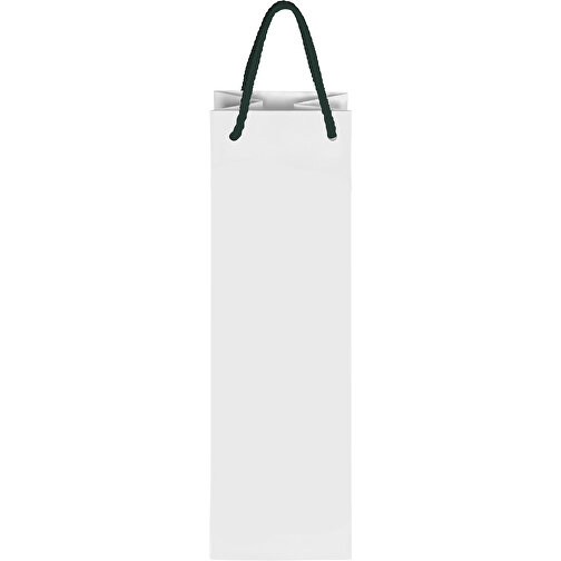 Tragetasche Classic 2, 10 X 9 X 40 Cm , dunkelgrün/weiß, White Chrom Papier, 10,00cm x 40,00cm x 9,00cm (Länge x Höhe x Breite), Bild 3