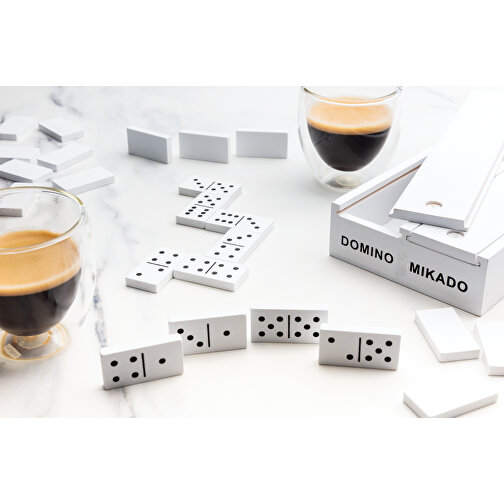 Deluxe Mikado/Domino Set In Holzbox , weiß, MDF, Bambus, 20,00cm x 3,30cm x 9,20cm (Länge x Höhe x Breite), Bild 8
