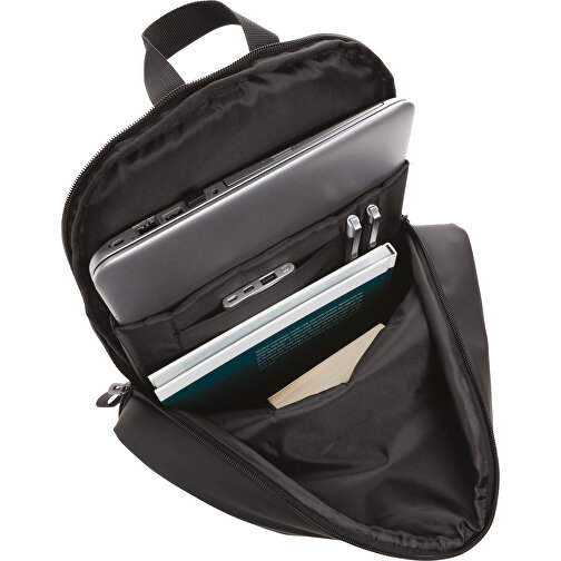 Schicker PU 15.6' Laptop-Rucksack, Schwarz , schwarz, PU, 31,00cm x 45,00cm (Länge x Höhe), Bild 7